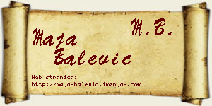 Maja Balević vizit kartica